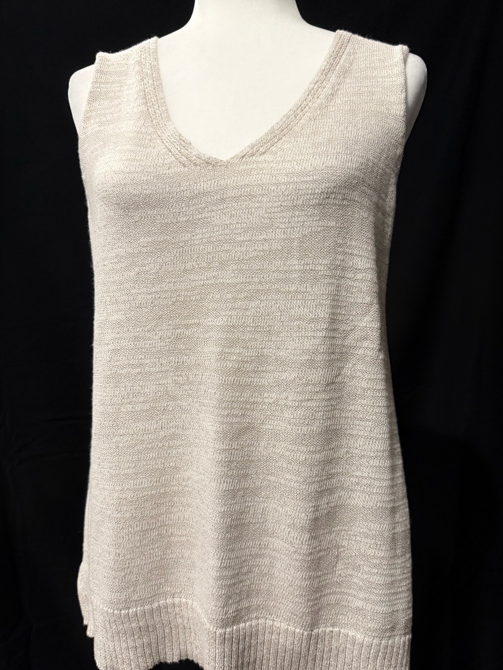 Lilla P Light Beige V-Neck Knit Tank